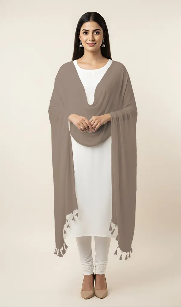 Taupe_Solid_Tassel_Dupatta_for_Women