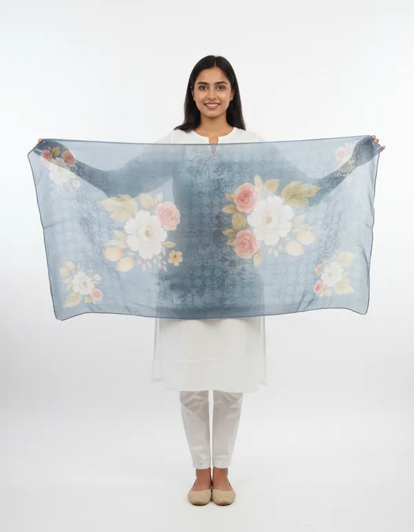 Blue_Chanderi_Silk_Floral_Print_Dupatta_For_Women