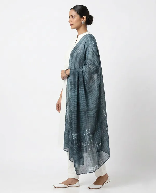 Blue_Chiffon_Abstract_Printed_Draped_Dupatta_For_Women