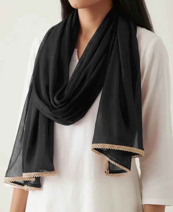 Black_Chiffon_Crinkle_Sheer_Dupatta_For_Women
