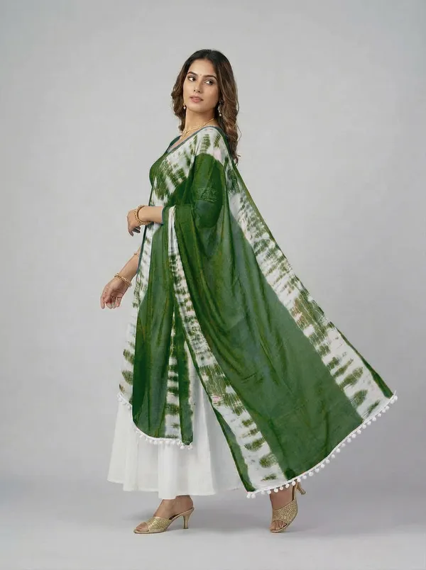 Green_Chiffon_Printed_Anarkali_Dupatta_For_Women