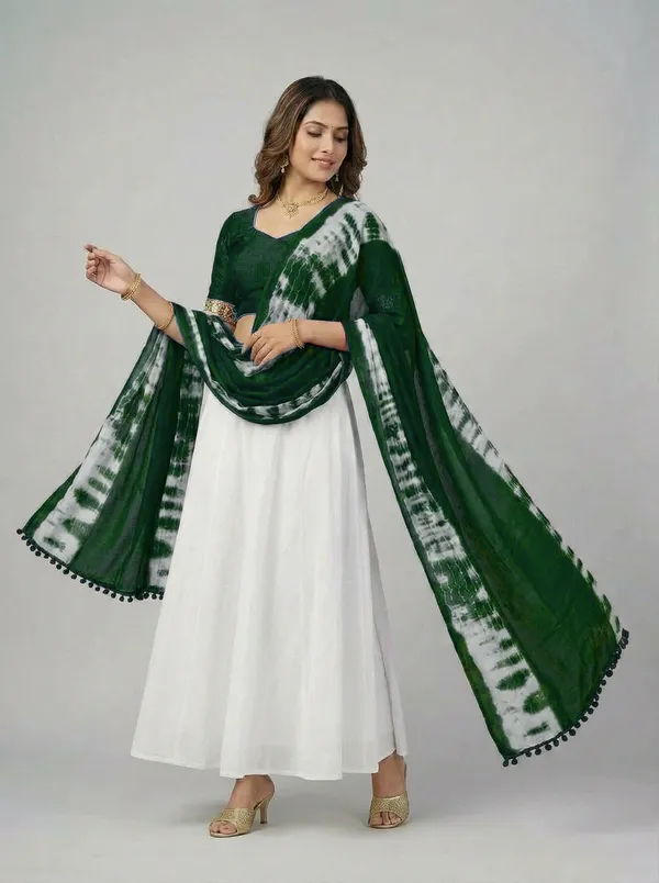Green_Chiffon_Printed_Anarkali_Dupatta_For_Women