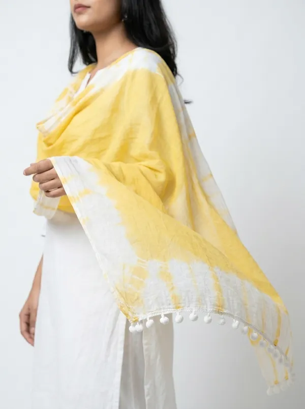 Yellow_Chiffon_Sheer_Tie-Dye_Dupatta_For_Women