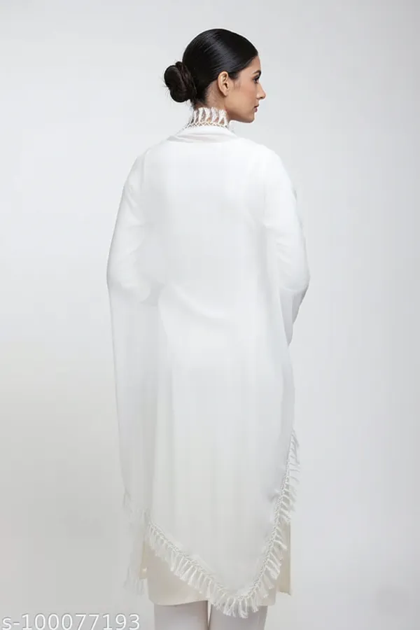 White_Chiffon_Sheer_Lace_Border_Dupatta_For_Women