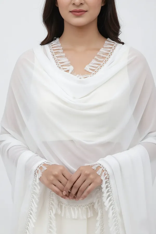 White_Chiffon_Sheer_Lace_Border_Dupatta_For_Women