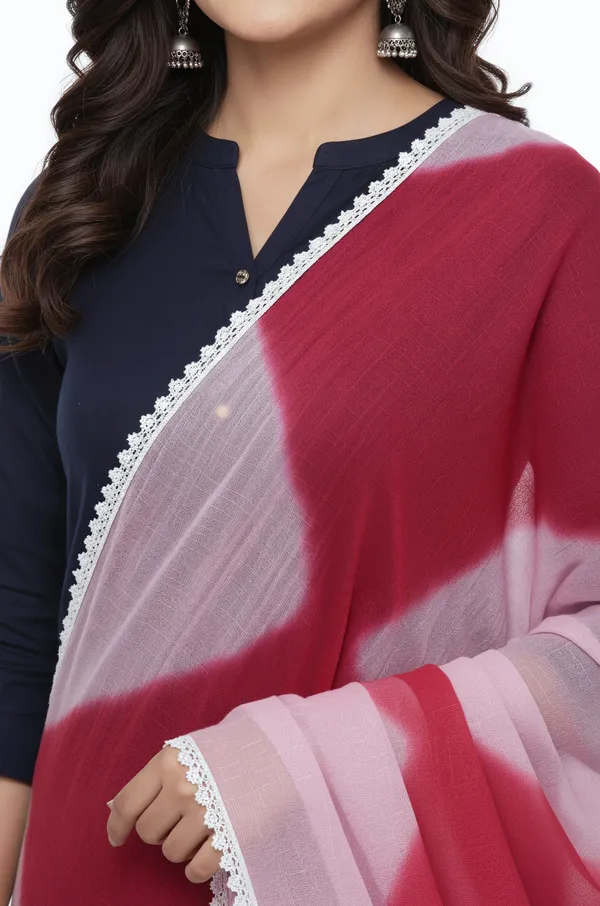 Maroon_White_Chiffon_Sheer_Printed_Dupatta_For_Women