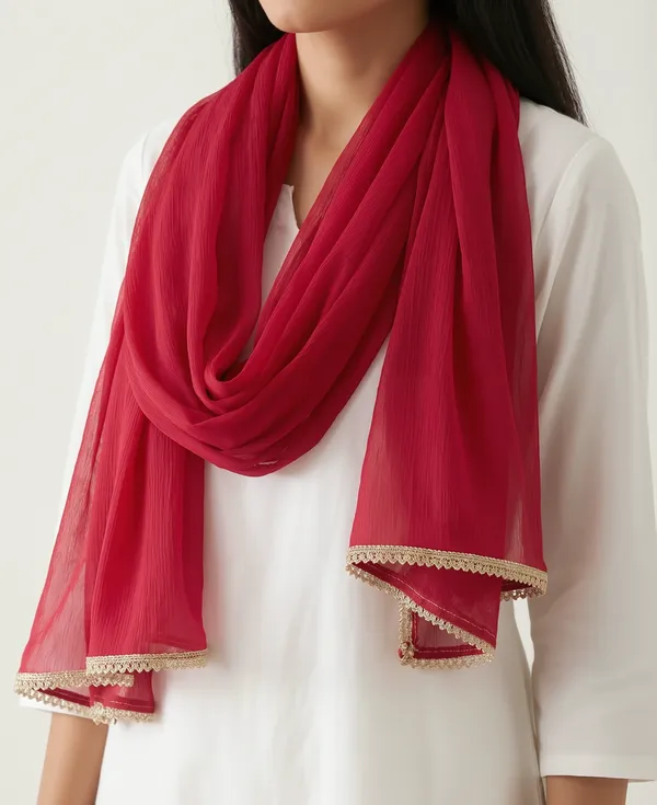 Red_Chiffon_Crinkle_Sheer_Dupatta_For_Women