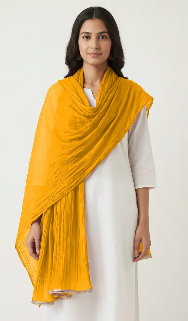 Yellow_Chiffon_Crinkled_Dupatta_For_Women