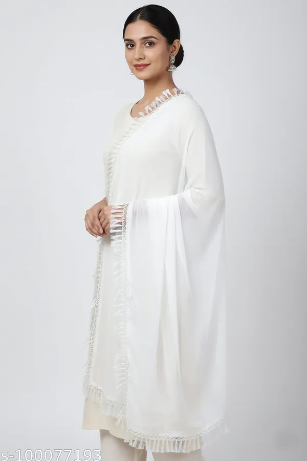 White_Chiffon_Sheer_Lace_Border_Dupatta_For_Women