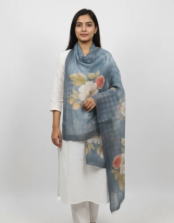 Blue_Chanderi_Silk_Floral_Print_Dupatta_For_Women