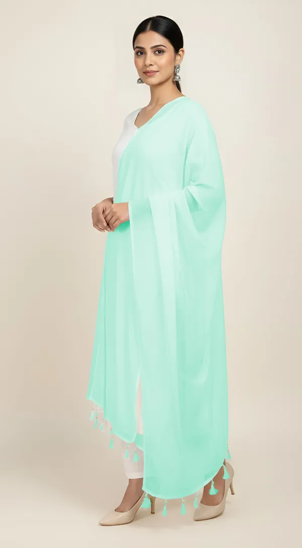 Mint_Green_Sheer_Tassel_Dupatta_for_Women