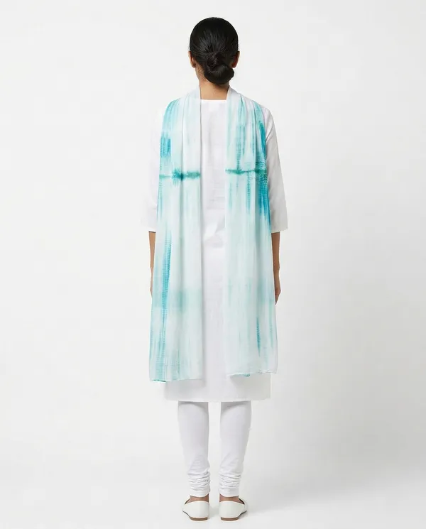 White_Blue_Chiffon_Printed_Long_Dupatta_For_Women