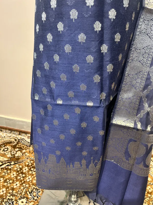 Blue_Woven_Ethnic_Suit_Set_for_Women