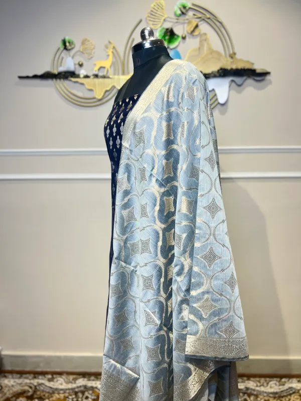 Blue_Brocade_Straight_Suit_Set_for_Women