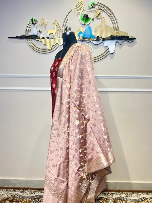 Red_And_Pink_Brocade_Suit_for_Women