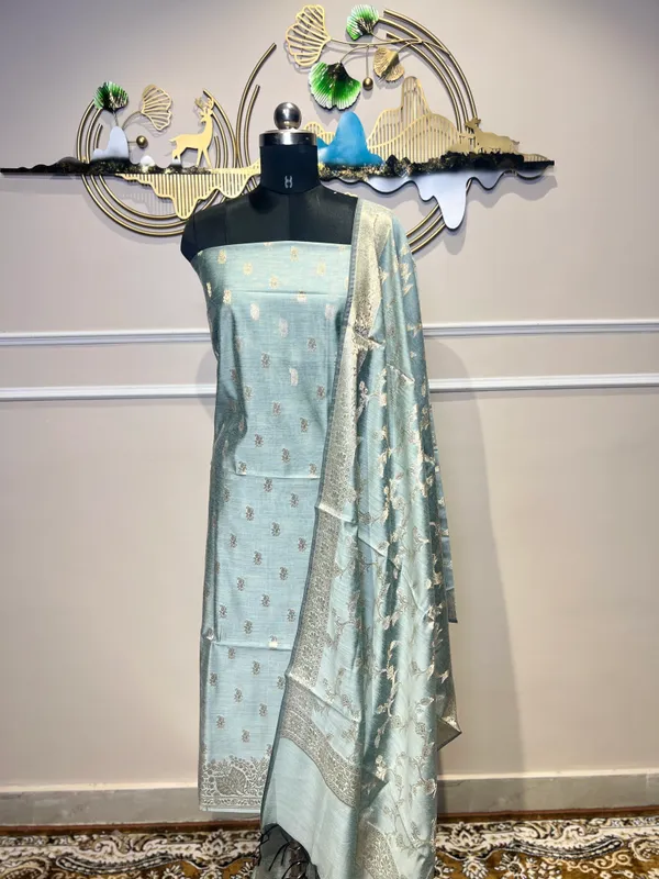 Light_Blue_Woven_Floral_Suit_for_Women