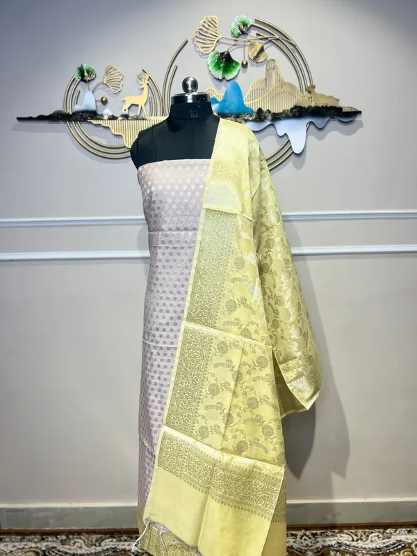 Yellow_Jacquard_Suit_for_Women