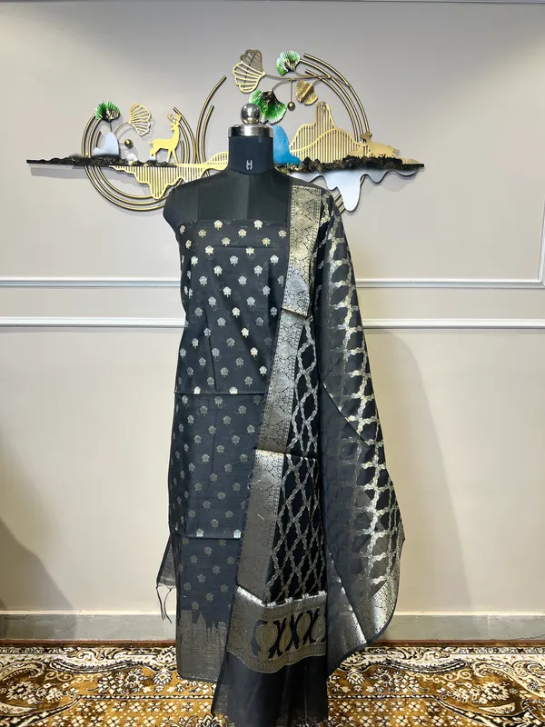 Black_Silk_Zari_Woven_Suit_For_Women