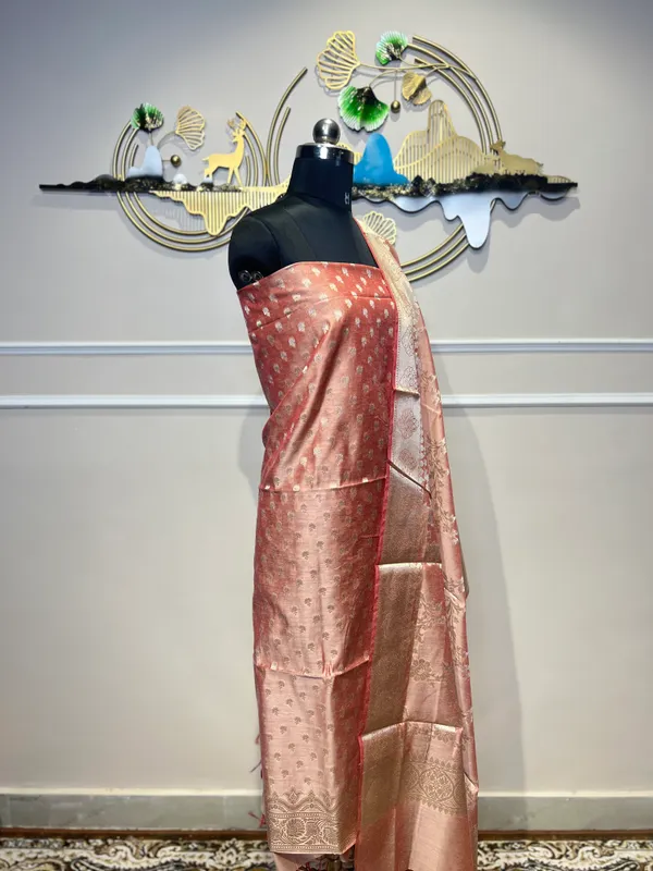 Peach_Brocade_Suit_for_Women