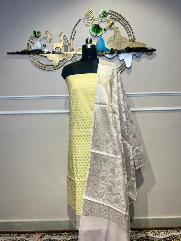 Yellow_Woven_Floral_Suit_for_Women