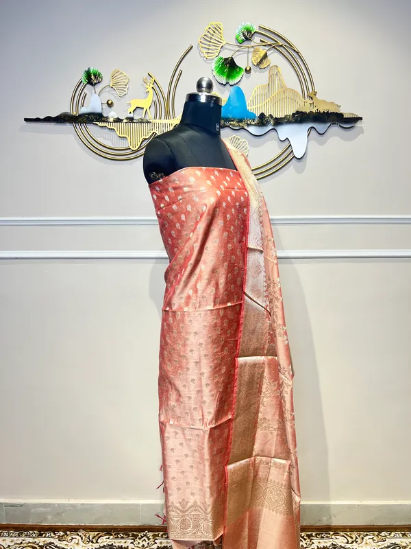 Peach_Brocade_Suit_for_Women