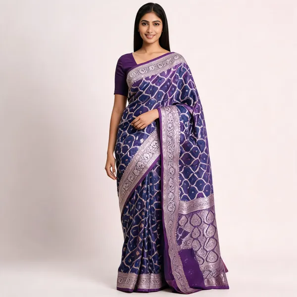 Banarasi_Mushroo_Silk_Rang_Kaat_Saree