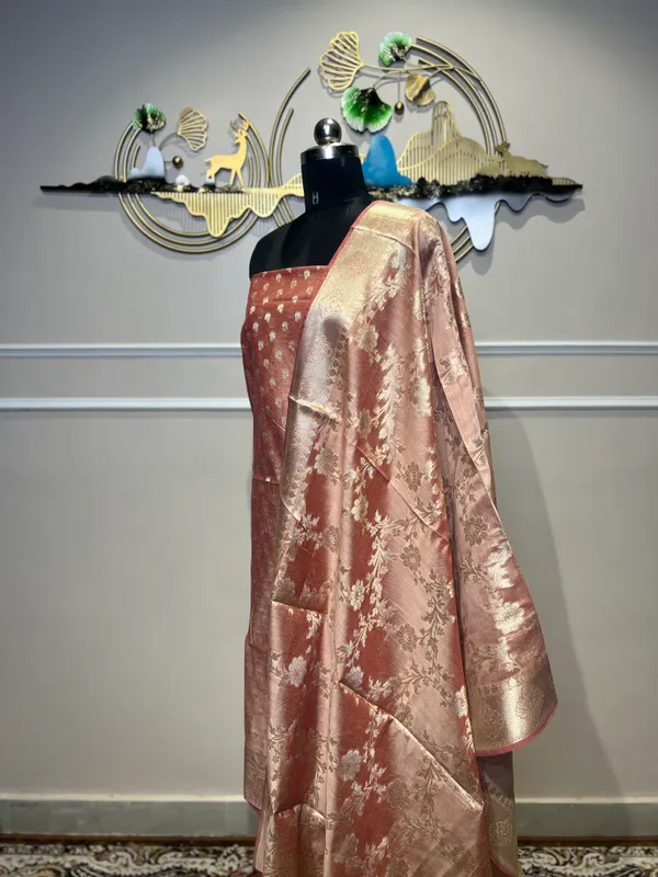 Peach_Brocade_Suit_for_Women