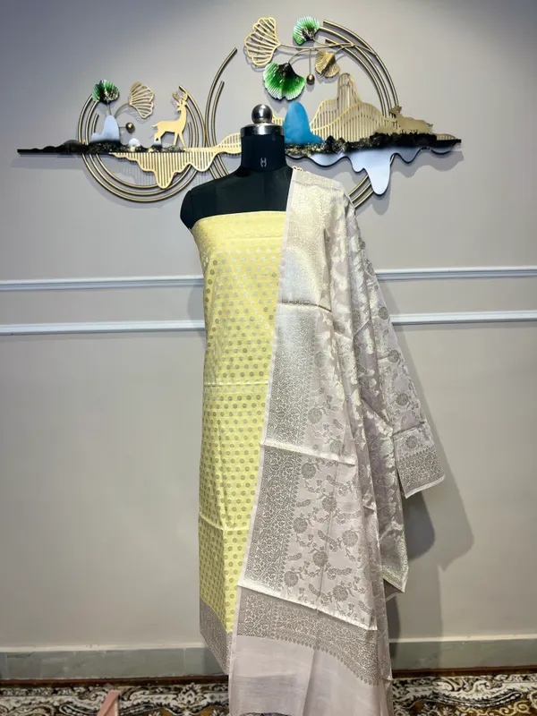 Yellow_Woven_Floral_Suit_for_Women
