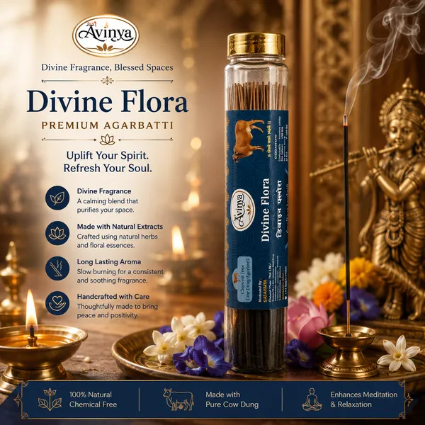 Sai_Avinya_Gau_Rudraksha,Divine_Flora_&_Divine_Woods_Cow_Dung_Agarbatti_Pack_Of_3