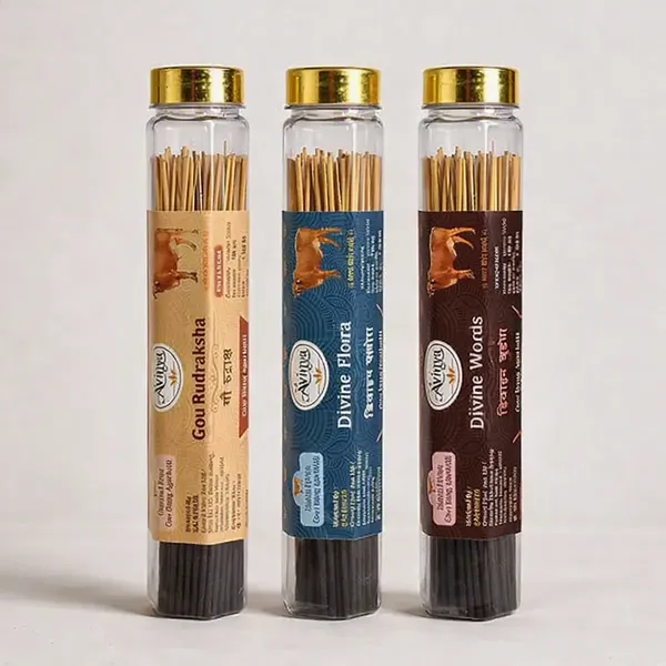 Sai_Avinya_Gau_Rudraksha_Earthy_Woody_,Divine_Flora_&_Divine_Woods_Cow_Dung_Incense_Sticks_Pack_Of_3