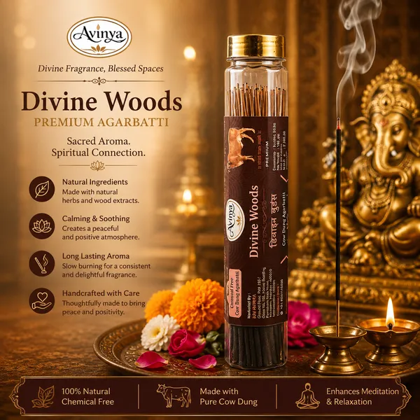 Sai_Avinya_Gau_Rudraksha,Divine_Flora_&_Divine_Woods_Cow_Dung_Agarbatti_Pack_Of_3