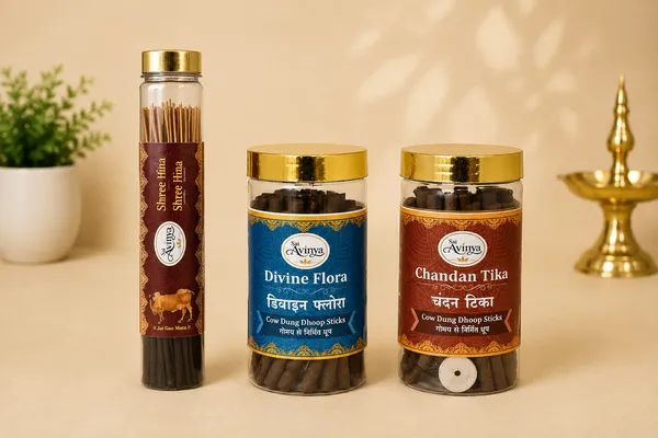 Sai_Avinya_Shree_Hina_,Divine_Flora_&_Chandan_Tika_Cow_Dung_Agarbatti_Pack_Of_3