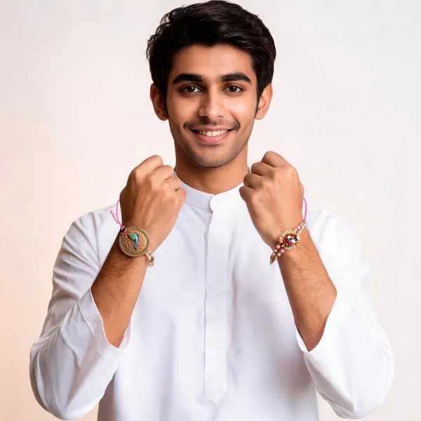 Sidharth_Enterprises_Ad_Stone_Multicolour_Rakhi_-_Pack_of_4