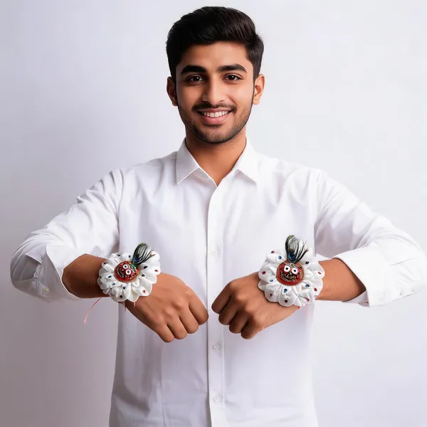 Sidharth_Enterprises_Ad_Stone_Rakhi_White_-_Pack_of_2