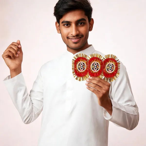 Sidharth_Enterprises_Ad_Stone_Red_And_Gold_Rakhi_-_Pack_of_3