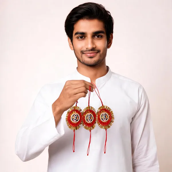 Sidharth_Enterprises_Ad_Stone_Red_And_Gold_Rakhi_-_Pack_of_3