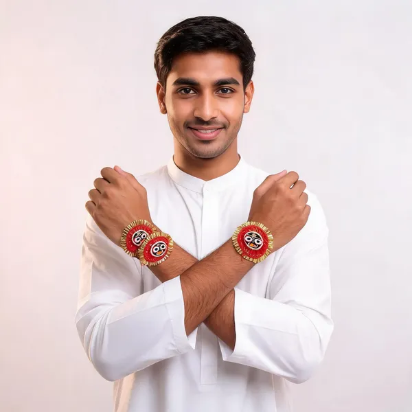 Sidharth_Enterprises_Ad_Stone_Red_Gold_Black_White_Rakhi_-_Pack_of_3