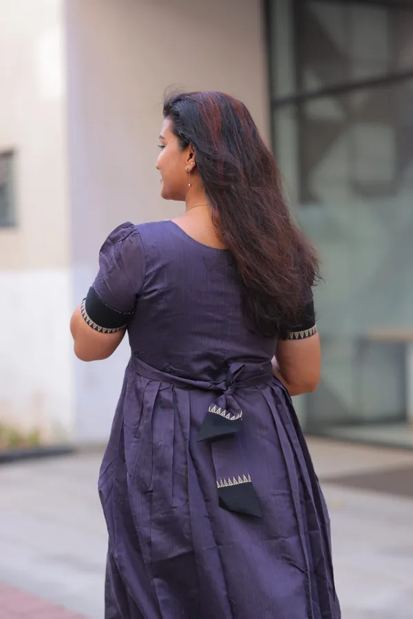 Deep_Purple_Slub_Silk_Maternity_Maxi_Dress_With_Black_Border_Detailing_Elegant_Festive_Comfort_Wear