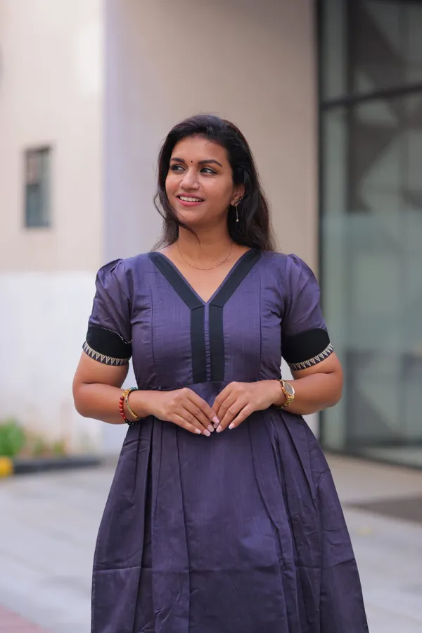 Deep_Purple_Slub_Silk_Maternity_Maxi_Dress_With_Black_Border_Detailing_Elegant_Festive_Comfort_Wear