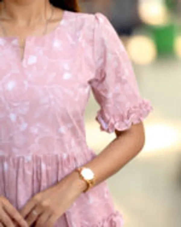 Pink_Silk_Cotton_Maxi_Frock_With_Ruffle_Layers_Elegant_Casual_Wear