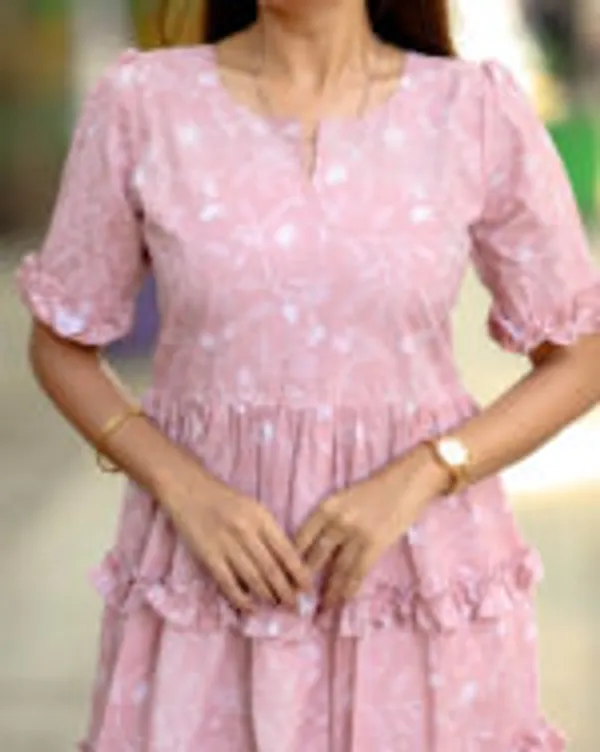 Pink_Silk_Cotton_Maxi_Frock_With_Ruffle_Layers_Elegant_Casual_Wear