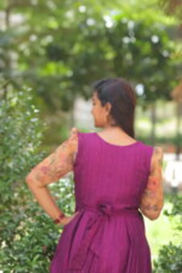 Wine_Purple_Striped_Cotton_Maternity_Maxi_Dress_Stylish_Comfort_Wear