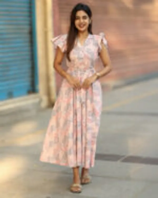 Peach_Grey_Printed_Silk_Cotton_Maxi_Frock_Elegant_Everyday_Wear