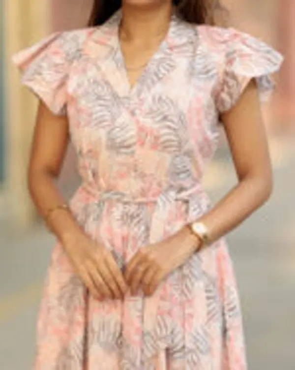 Peach_Grey_Printed_Silk_Cotton_Maxi_Frock_Elegant_Everyday_Wear