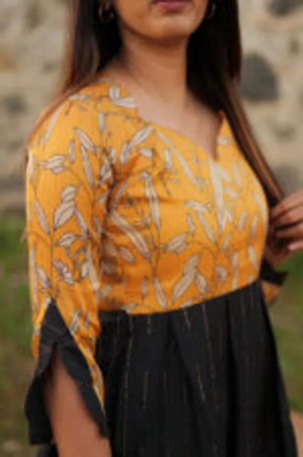 Amber_Noir_Silk_Slub_Maxi_In_Mustard_Black