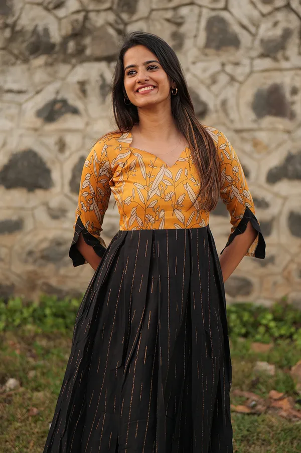 Amber_Noir_Silk_Slub_Maxi_In_Mustard_Black