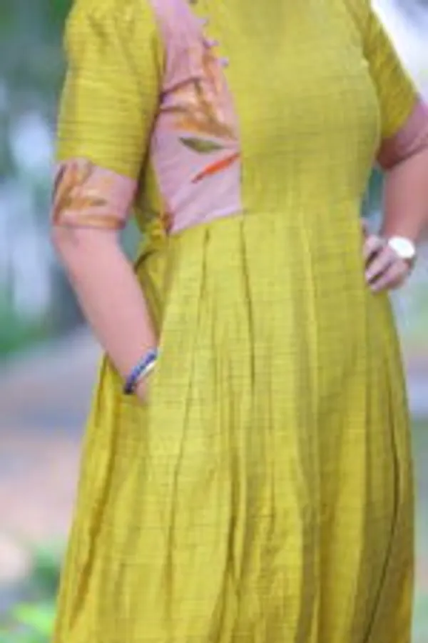 Olive_Green_Silk_Maternity_Maxi_Dress_With_Contrast_Patch_Feeding_Friendly
