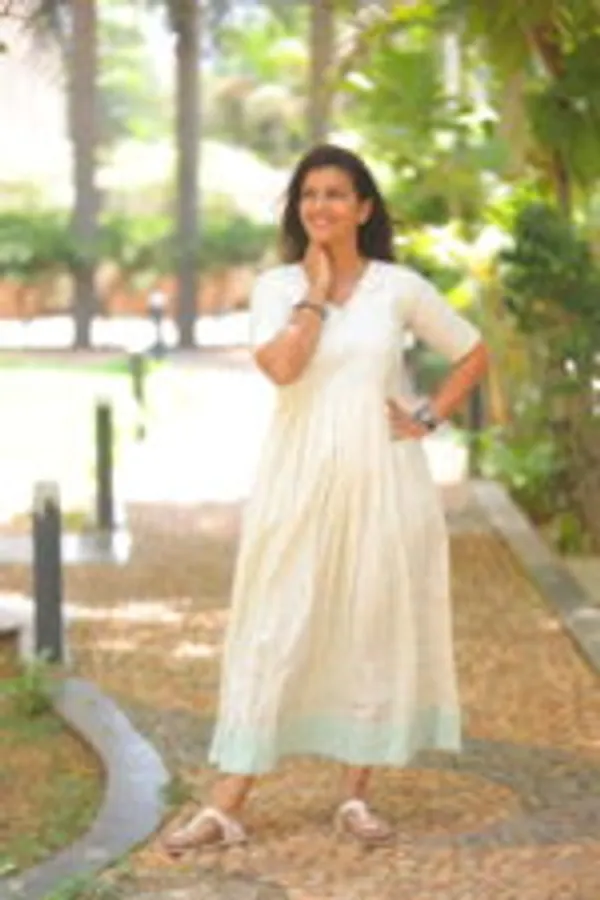 Cream_Cotton_Maternity_Maxi_Dress_With_Mint_Detailing_Comfortable_Chic_Everyday_Wear