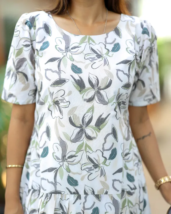 White_Floral_Cotton_Maxi_Frock_With_Grey_Green_Prints_Casual_Everyday_Wear