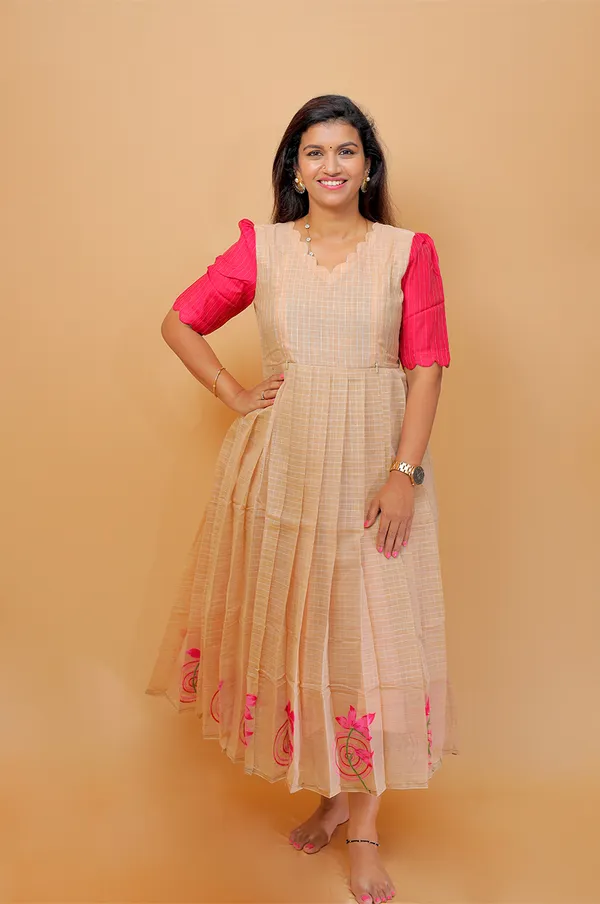 Sandal_Pink_Embroidered_Silk_Cotton_Maternity_Gown